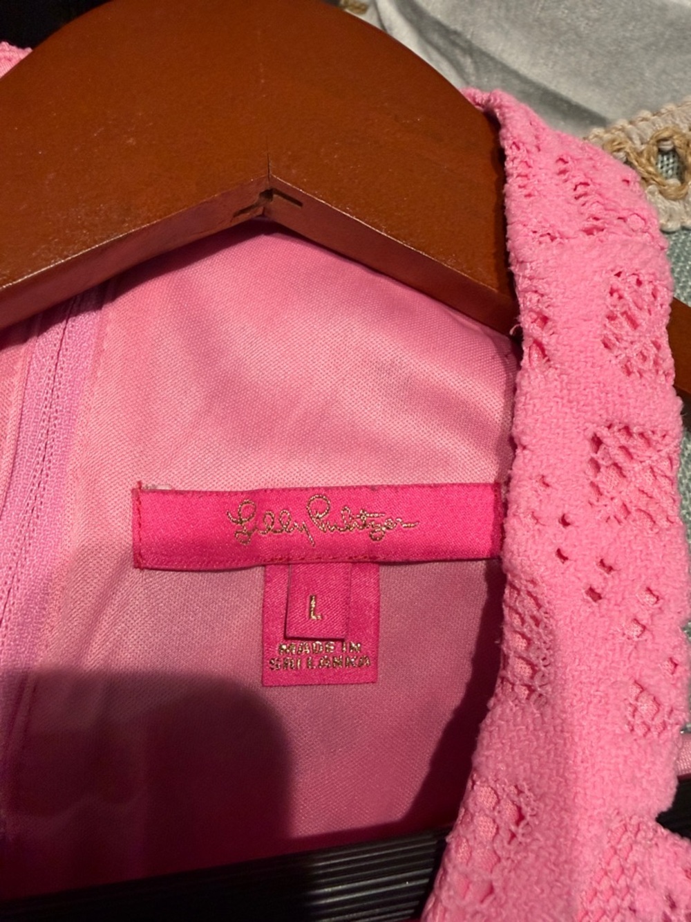 Lilly Pulitzer Pink Crochet High-Neck Tank Top - Picture 3 of 4